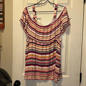 Spaghetti strap off the shoulder summer top